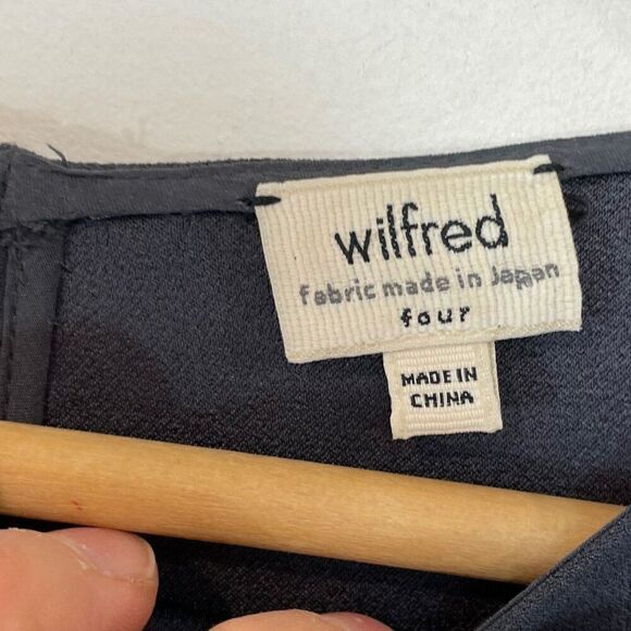 Aritzia Wilfred Isidore Midi Navy Blue Sleeveless Lace Trim Dress - Picture 5 of 11